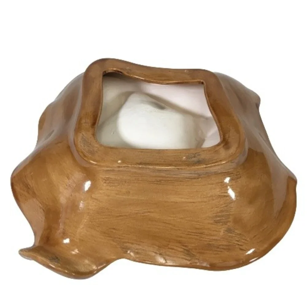 Vintage Ceramic Cigar Cigarette Ashtray Brown Orange Mid Century Modern Lg Swirl